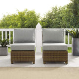 Crosley Furniture Patio Chairs And Chair Sets Crosely Furniture - Bradenton 2Pc Outdoor Wicker Chair Set Include Color/ Weathered Brown - 2 Armless Chairs - KO70173WB-XX