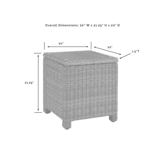 Crosley Furniture Patio Chairs And Chair Sets Crosely Furniture - Bradenton 3Pc Outdoor Wicker Chair Set Gray/ Weathered Brown - Side Table & 2 Armless Chairs - KO70174WB-GY - Gray