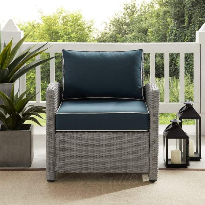 Crosley Furniture Patio Chairs And Chair Sets Crosely Furniture - Bradenton Outdoor Wicker Armchair Include Color/Gray - KO70023GY-XX