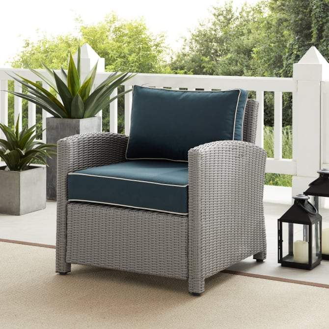 Crosley Furniture Patio Chairs And Chair Sets Crosely Furniture - Bradenton Outdoor Wicker Armchair Include Color/Gray - KO70023GY-XX