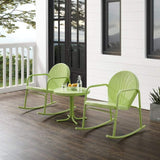 Crosley Furniture Patio Chairs And Chair Sets Crosely Furniture - Griffith 3Pc Outdoor Metal Rocking Chair Set - Include Color - Side Table & 2 Rocking Chairs - KO10020XX