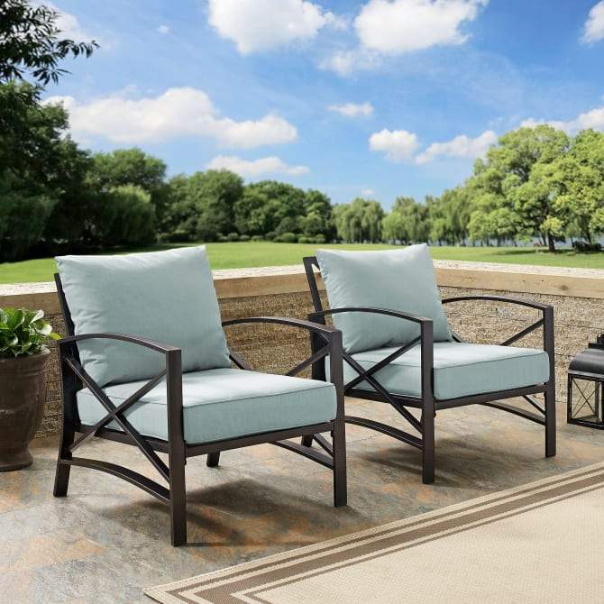 Crosley Furniture Patio Chairs And Chair Sets Crosely Furniture - Kaplan 2Pc Outdoor Metal Armchair Set Include Color/Oil Rubbed Bronze - 2 Chairs - KO60013BZ-XX