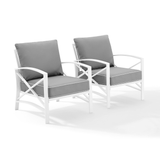 Crosley Furniture Patio Chairs And Chair Sets Crosely Furniture - Kaplan 2Pc Outdoor Metal Armchair Set Include Color/White - 2 Chairs - KO60013WH-XX