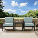 Crosley Furniture Patio Chairs And Chair Sets Crosely Furniture - Kaplan 3Pc Outdoor Metal Armchair Set Include Color/Oil Rubbed Bronze - Side Table & 2 Chairs - KO60016BZ-XX