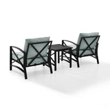 Crosley Furniture Patio Chairs And Chair Sets Crosely Furniture - Kaplan 3Pc Outdoor Metal Armchair Set Include Color/Oil Rubbed Bronze - Side Table & 2 Chairs - KO60016BZ-XX