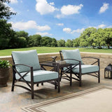 Crosley Furniture Patio Chairs And Chair Sets Crosely Furniture - Kaplan 3Pc Outdoor Metal Armchair Set Include Color/Oil Rubbed Bronze - Side Table & 2 Chairs - KO60016BZ-XX