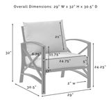 Crosley Furniture Patio Chairs And Chair Sets Crosely Furniture - Kaplan Outdoor Metal Armchair Include Color/White - KO60007WH-XX