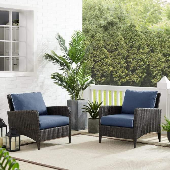 Crosley Furniture Patio Chairs And Chair Sets Crosely Furniture - Kiawah 2Pc Outdoor Wicker Chair Set Include Color/Brown - 2 Armchairs - KO70030BR-XX