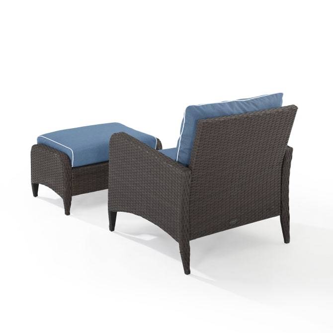Crosley Furniture Patio Chairs And Chair Sets Crosely Furniture - Kiawah 2Pc Outdoor Wicker Chair Set Include Color/Brown - Armchair & Ottoman - KO70032BR-XX
