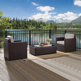 Crosley Furniture Patio Chairs And Chair Sets Crosely Furniture - Palm Harbor 3Pc Outdoor Wicker Chair Set Include Color/Brown - Coffee Table & 2 Chairs - KO70004BR-XX