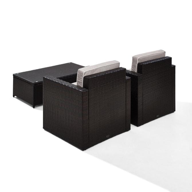 Crosley Furniture Patio Chairs And Chair Sets Crosely Furniture - Palm Harbor 3Pc Outdoor Wicker Chair Set Include Color/Brown - Coffee Table & 2 Chairs - KO70004BR-XX