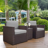 Crosley Furniture Patio Chairs And Chair Sets Crosely Furniture - Palm Harbor 3Pc Outdoor Wicker Chair Set Include Color/Brown - Side Table & 2 Chairs - KO70055BR-XX