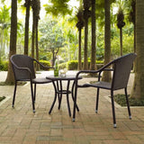 Crosley Furniture Patio Chairs And Chair Sets Crosely Furniture - Palm Harbor 3Pc Outdoor Wicker Chair Set Include Color - Round Side Table & 2 Stackable Chairs - KO70060XX