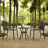 Crosley Furniture Patio Chairs And Chair Sets Crosely Furniture - Palm Harbor 3Pc Outdoor Wicker Chair Set Include Color - Round Side Table & 2 Stackable Chairs - KO70060XX