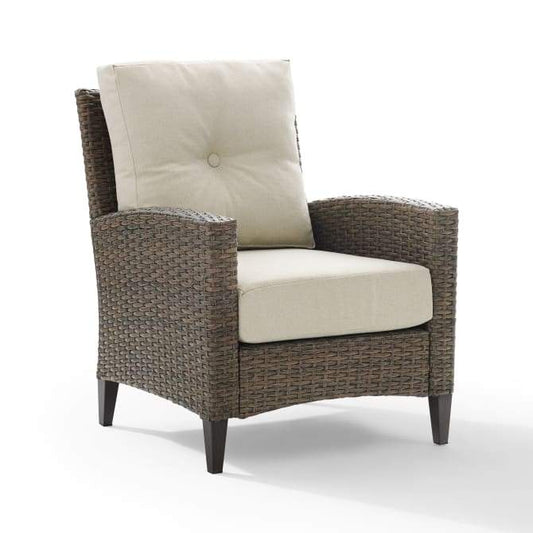 Crosley Furniture Patio Chairs And Chair Sets Crosely Furniture - Rockport Outdoor Wicker High Back Armchair Oatmeal/Light Brown - CO7160-LB - Oatmeal