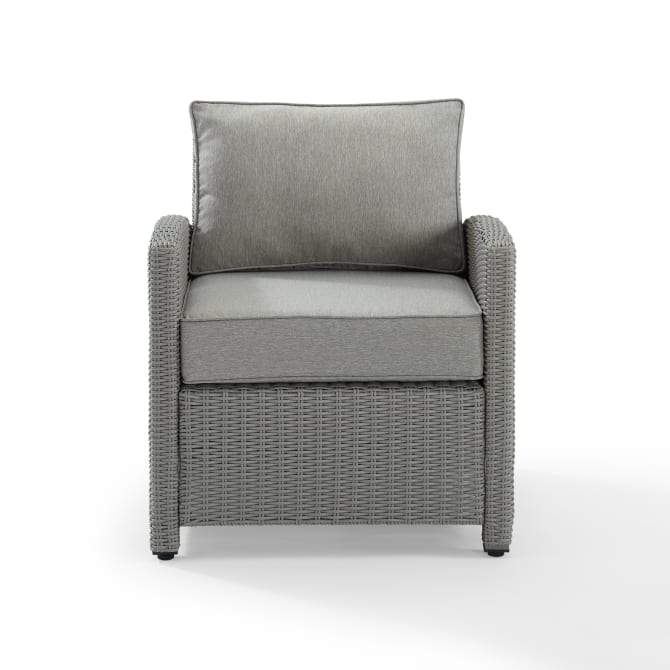 Crosley Furniture Patio Chairs And Chair Sets Gray Crosely Furniture - Bradenton Outdoor Wicker Armchair Include Color/Weathered Brown - KO70023WB-XX