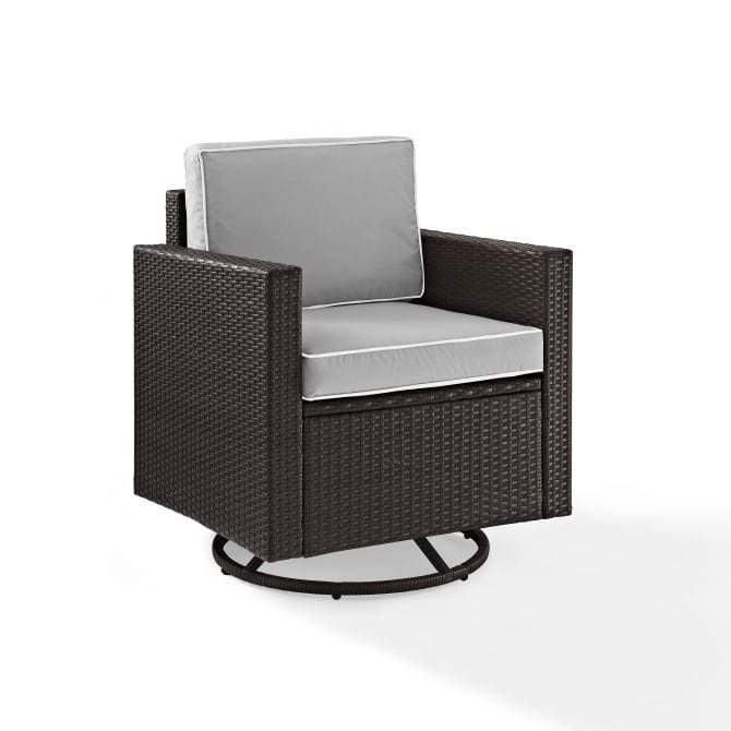 Crosley Furniture Patio Chairs And Chair Sets Gray Crosely Furniture - Palm Harbor Outdoor Wicker Swivel Rocker Chair Include Color/Brown - KO70094BR-XX