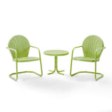 Crosley Furniture Patio Chairs And Chair Sets Key Lime Gloss Crosely Furniture - Griffith 3Pc Outdoor Metal Armchair Set Include Color - Side Table & 2 Chairs - KO10004XX