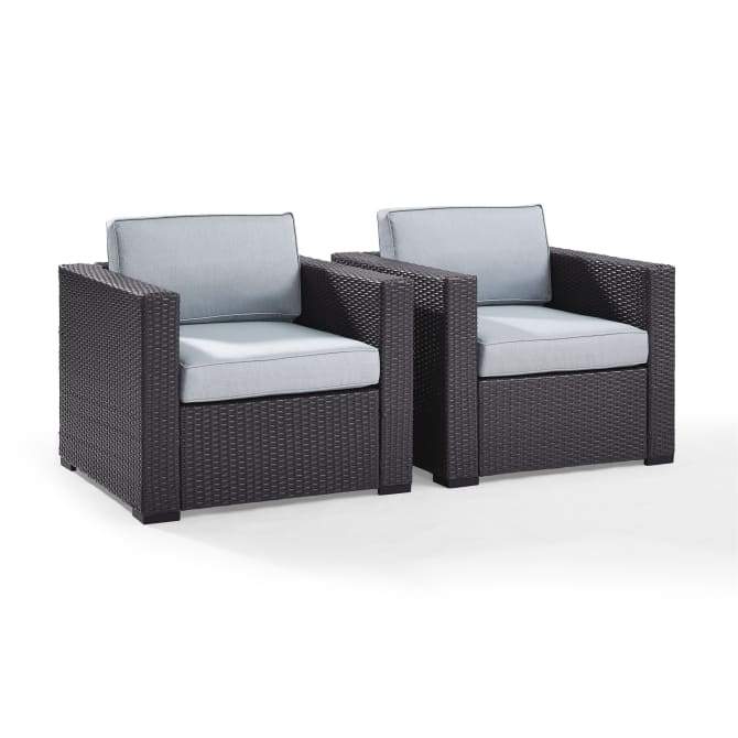 Crosley Furniture Patio Chairs And Chair Sets Mist Crosely Furniture - Biscayne 2Pc Outdoor Wicker Chair Set Mist/Mocha/White - 2 Chairs - KO70103BR-XX