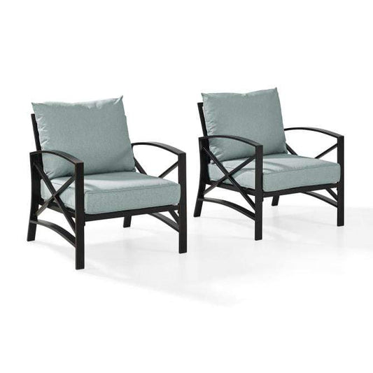 Crosley Furniture Patio Chairs And Chair Sets Mist Crosely Furniture - Kaplan 2Pc Outdoor Metal Armchair Set Include Color/Oil Rubbed Bronze - 2 Chairs - KO60013BZ-XX