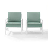 Crosley Furniture Patio Chairs And Chair Sets Mist Crosely Furniture - Kaplan 2Pc Outdoor Metal Armchair Set Include Color/White - 2 Chairs - KO60013WH-XX