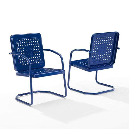 Crosley Furniture Patio Chairs And Chair Sets Navy Gloss Crosely Furniture - Bates 2Pc Outdoor Metal Chair Set Navy - 2 Armchairs - CO1025-XX