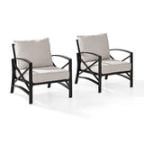 Crosley Furniture Patio Chairs And Chair Sets Oatmeal Crosely Furniture - Kaplan 2Pc Outdoor Metal Armchair Set Include Color/Oil Rubbed Bronze - 2 Chairs - KO60013BZ-XX