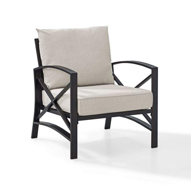 Crosley Furniture Patio Chairs And Chair Sets Oatmeal Crosely Furniture - Kaplan Outdoor Metal Armchair Include Color/Oil Rubbed Bronze - KO60007BZ-XX