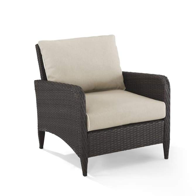 Crosley Furniture Patio Chairs And Chair Sets Sand Crosely Furniture - Kiawah Outdoor Wicker Armchair Include Color/Brown - KO70066BR-XX