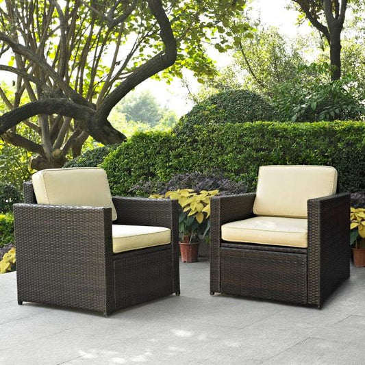 Crosley Furniture Patio Chairs And Chair Sets Sand Crosely Furniture - Palm Harbor 2Pc Outdoor Wicker Chair Set Include Color/Brown - 2 Chairs - KO70005BR-XX
