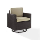 Crosley Furniture Patio Chairs And Chair Sets Sand Crosely Furniture - Palm Harbor Outdoor Wicker Swivel Rocker Chair Include Color/Brown - KO70094BR-XX