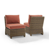 Crosley Furniture Patio Chairs And Chair Sets Sangria Crosely Furniture - Bradenton 2Pc Outdoor Wicker Chair Set Include Color/ Weathered Brown - 2 Armless Chairs - KO70173WB-XX