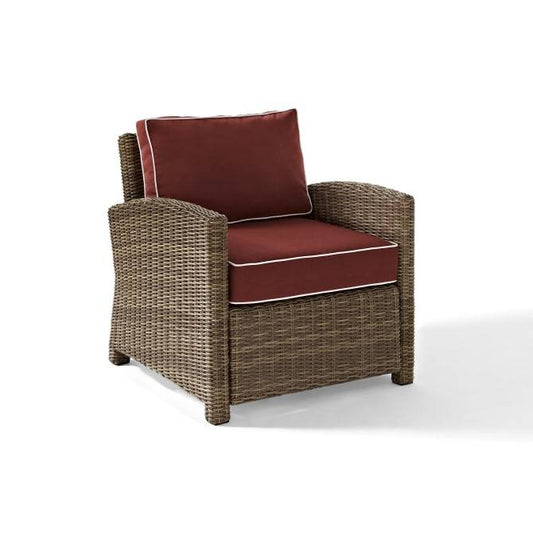 Crosley Furniture Patio Chairs And Chair Sets Sangria Crosely Furniture - Bradenton Outdoor Wicker Armchair Include Color/Weathered Brown - KO70023WB-XX