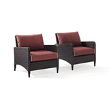 Crosley Furniture Patio Chairs And Chair Sets Sangria Crosely Furniture - Kiawah 2Pc Outdoor Wicker Chair Set Include Color/Brown - 2 Armchairs - KO70030BR-XX