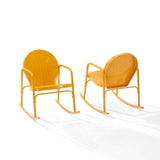 Crosley Furniture Patio Chairs And Chair Sets Tangerine Gloss Crosely Furniture - Griffith 2Pc Outdoor Metal Rocking Chair Set - Include Color - 2 Rocking Chairs - CO1013-XX