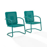 Crosley Furniture Patio Chairs And Chair Sets Turquoise Gloss Crosely Furniture - Bates 2Pc Outdoor Metal Chair Set Navy - 2 Armchairs - CO1025-XX