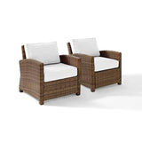 Crosley Furniture Patio Chairs And Chair Sets White Crosely Furniture - Bradenton 2Pc Outdoor Wicker Armchair Set Include Color/Weathered Brown - 2 Armchairs - KO70026WB-XX