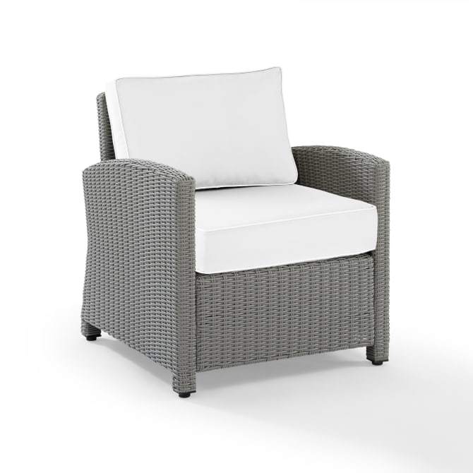 Crosley Furniture Patio Chairs And Chair Sets White Crosely Furniture - Bradenton Outdoor Wicker Armchair Include Color/Gray - KO70023GY-XX