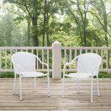 Crosley Furniture Patio Chairs And Chair Sets White Crosely Furniture - Palm Harbor 2Pc Outdoor Wicker Stackable Chair Set Brown/White - 2 Stackable Chairs - CO7137-XX