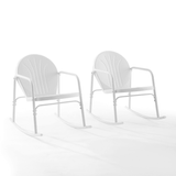 Crosley Furniture Patio Chairs And Chair Sets White Gloss Crosely Furniture - Griffith 2Pc Outdoor Metal Rocking Chair Set - Include Color - 2 Rocking Chairs - CO1013-XX