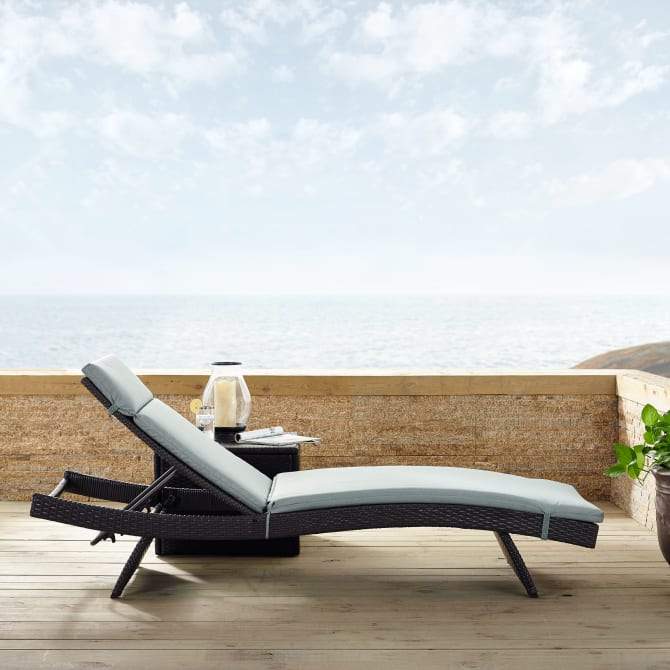 Crosley Furniture Patio Chaise Lounges Crosely Furniture - Biscayne Outdoor Wicker Chaise Lounge Mist/Mocha/White - CO7144BR-XX