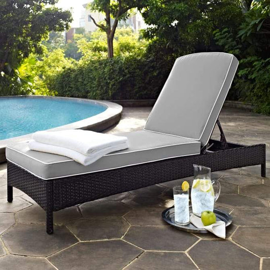 Crosley Furniture Patio Chaise Lounges Gray Crosely Furniture - Palm Harbor Outdoor Wicker Chaise Lounge Include Color/Brown - KO70093BR-XX