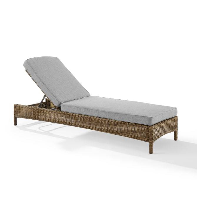 Crosley Furniture Patio Chaise Lounges Gray/Weathered Brown Crosely Furniture - Bradenton Outdoor Wicker Chaise Lounge Include Color - KO70070XX-XX