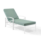 Crosley Furniture Patio Chaise Lounges Mist Crosely Furniture - Kaplan Outdoor Metal Chaise Lounge Include Color/White - KO60018WH-XX