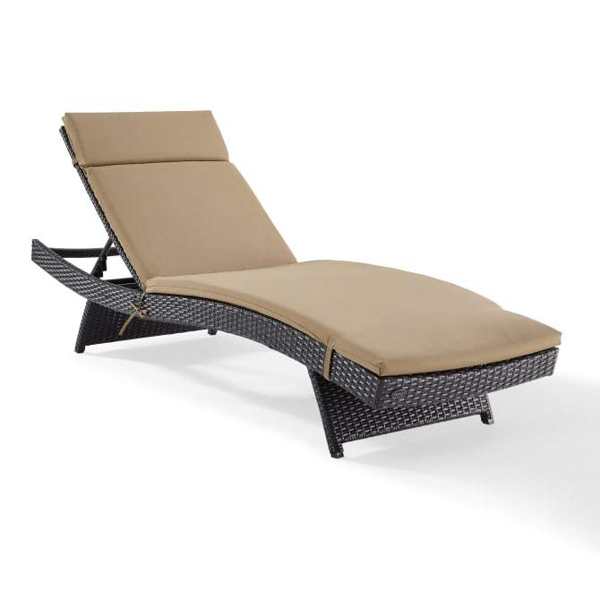 Crosley Furniture Patio Chaise Lounges Mocha Crosely Furniture - Biscayne Outdoor Wicker Chaise Lounge Mist/Mocha/White - CO7144BR-XX