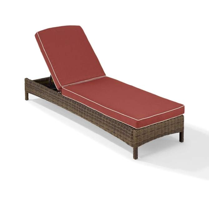 Crosley Furniture Patio Chaise Lounges Sangria/Weathered Brown Crosely Furniture - Bradenton Outdoor Wicker Chaise Lounge Include Color - KO70070XX-XX