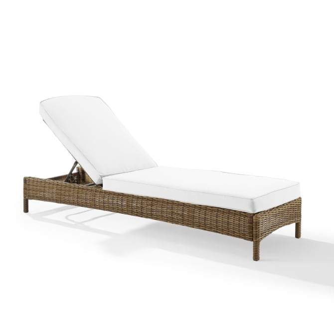 Crosley Furniture Patio Chaise Lounges White/Weathered Brown Crosely Furniture - Bradenton Outdoor Wicker Chaise Lounge Include Color - KO70070XX-XX