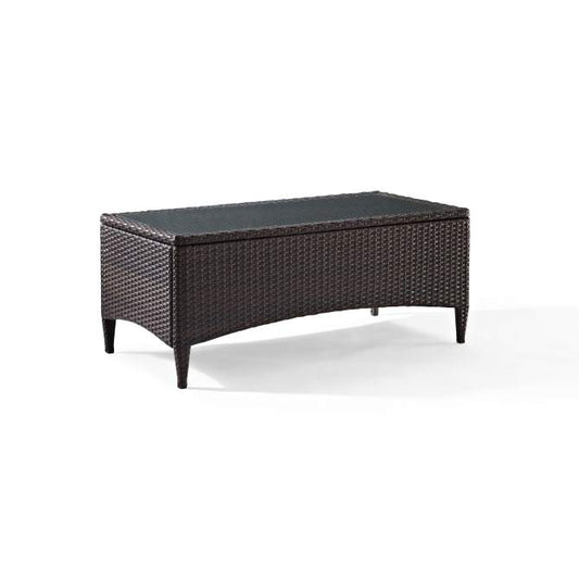 Crosley Furniture Patio Coffee Tables Crosely Furniture - Kiawah Outdoor Wicker Coffee Table Sangria/Brown - CO7209-BR - Brown
