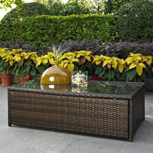 Crosley Furniture Patio Coffee Tables Crosely Furniture - Palm Harbor Outdoor Wicker Coffee Table Brown - CO7201-BR - Brown