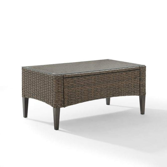 Crosley Furniture Patio Coffee Tables Crosely Furniture - Rockport Outdoor Wicker Coffee Table Oatmeal/Light Brown - CO7162-LB - Oatmeal